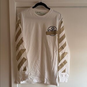Off-White Long Sleeve Shirt - White and Tan